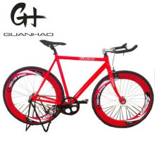 700c 70mm Wheelset Red Bullhorn Handlebar Aluminium Fixie Gear Bicycle